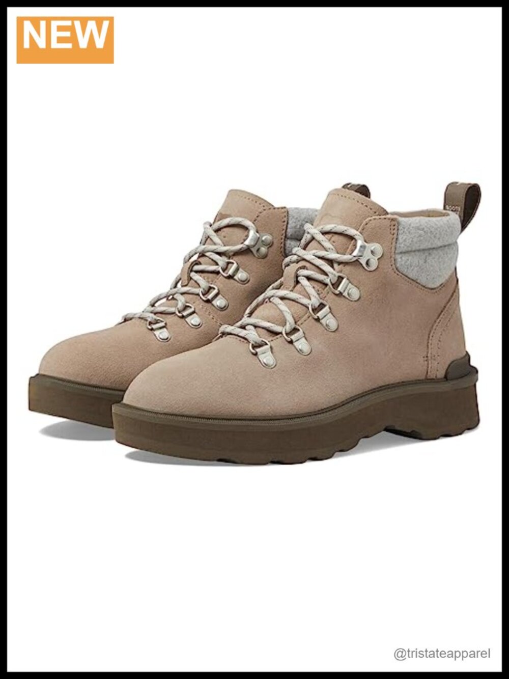 Women's Waterproof Suede Hiking Boots with Faux Shearling Collar
